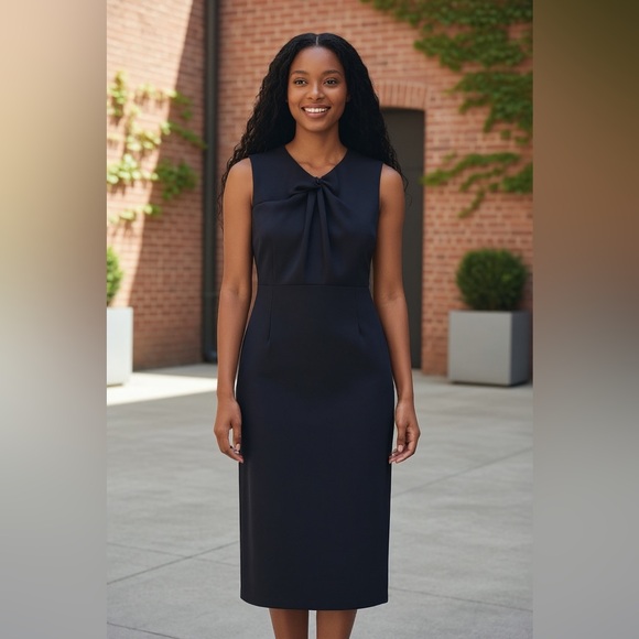 Zara NWT Black Sleeveless Twist From MiDI Dress Size S - Picture 1 of 9